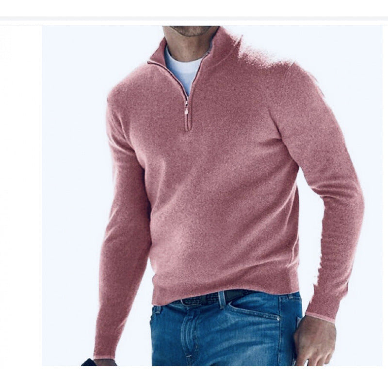 Herren-Langarm-Kaschmirpullover, schlichtes Design