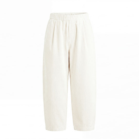 Damen-Cordhose mit elastischem Bund, konischer Schnitt