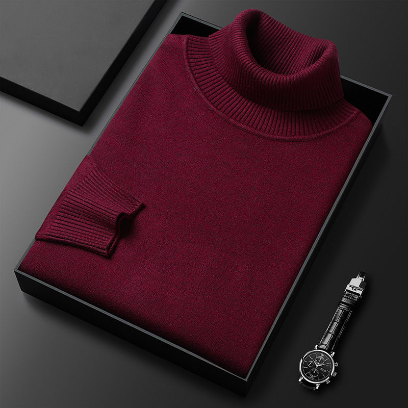 Herren-Rollkragenpullover, figurbetont, gestrickt