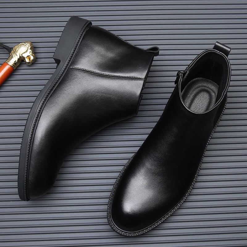 Herren-Stiefel aus Leder, atmungsaktiv, gefüttert