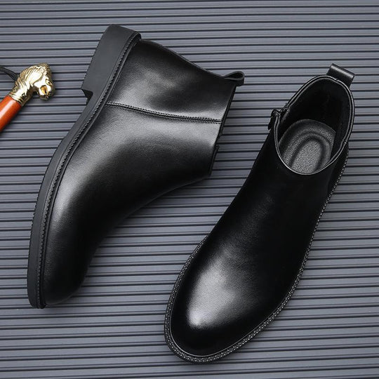Herren-Stiefel aus Leder, atmungsaktiv, gefüttert