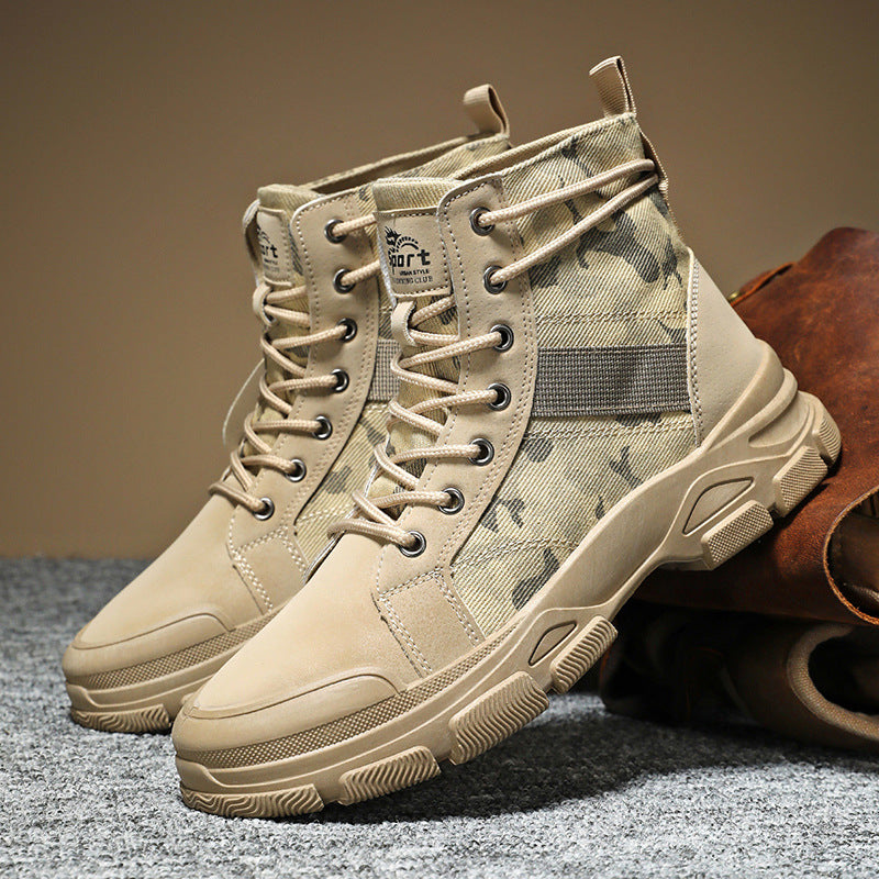 Herren-Arbeitsstiefel, Camouflage, rutschfest, robust