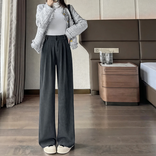 Damen-Cordhose, gerade geschnitten, gefüttert, für Frühling/Herbst