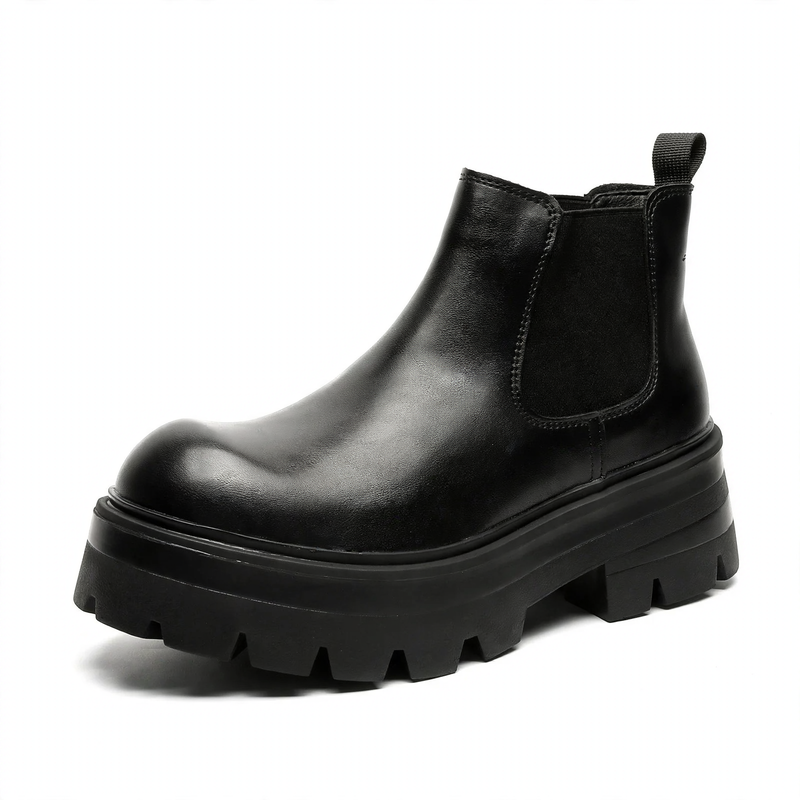 Herren-Chelsea-Stiefel, Plateau, Mikrofaser
