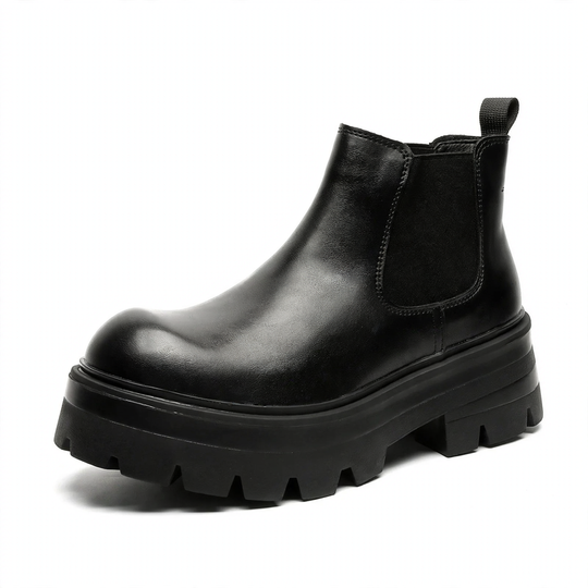 Herren-Chelsea-Stiefel, Plateau, Mikrofaser