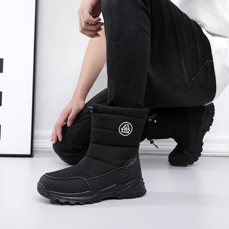 Gefütterte Unisex-Winterstiefel, rutschfest, mittelhoher Schaft