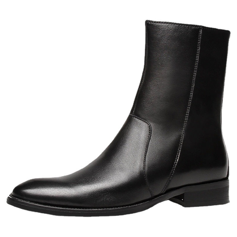 Herren-Lederstiefeletten, klassische Chelsea-Boots