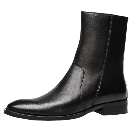 Herren-Lederstiefeletten, klassische Chelsea-Boots