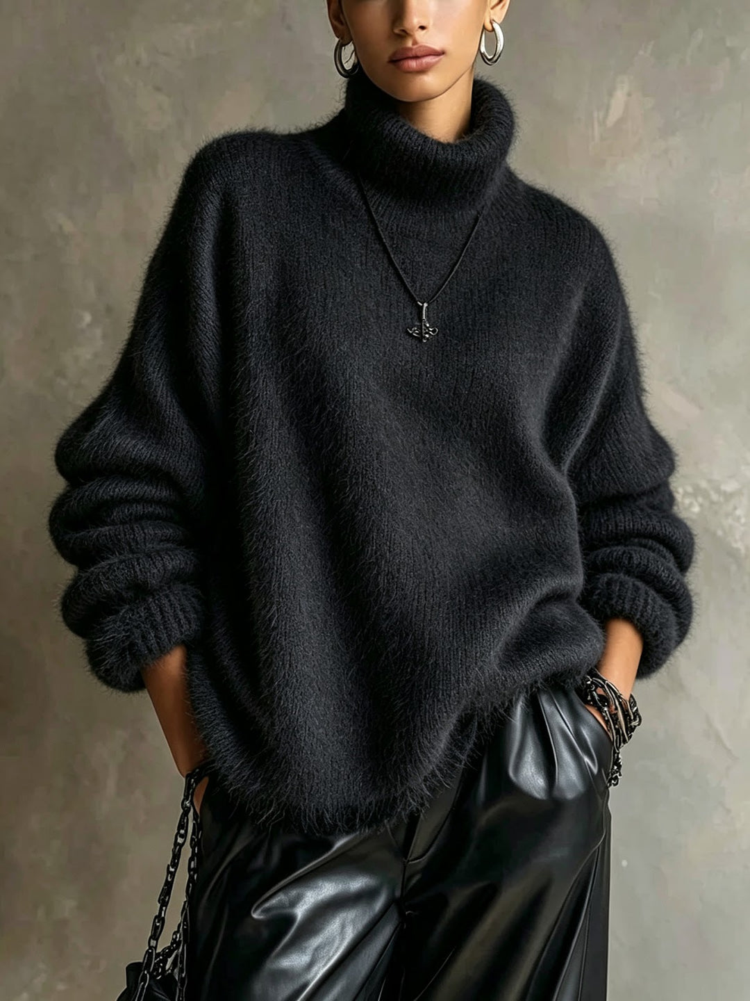 Flauschiger Rollkragenpullover