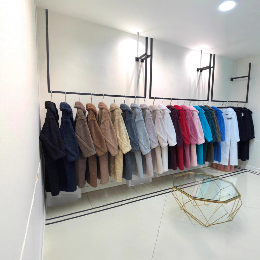 Damen-Teddy-Mantel aus Alpakawolle, mittellang