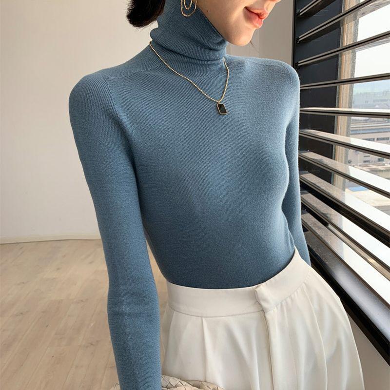 Eleganter Damen-Rollkragenpullover, schmal geschnitten
