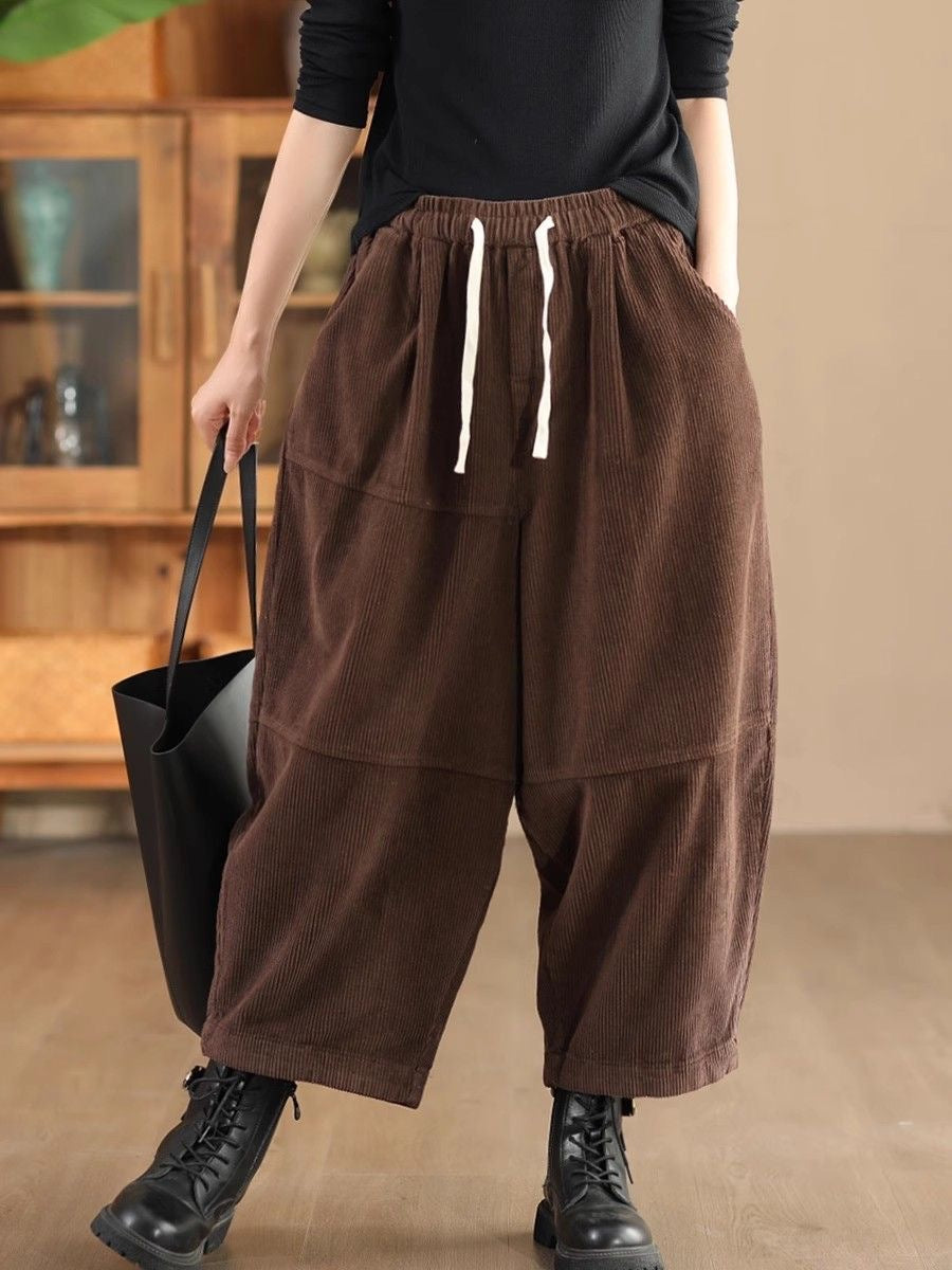 Vintage Kord-Haremshose mit Futter