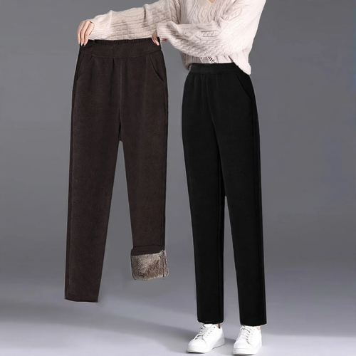 Gefütterte Cord-Haremshose für Damen, warm und bequem