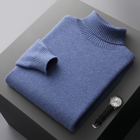 Herren-Wollpullover mit Rollkragen, 100% Wolle
