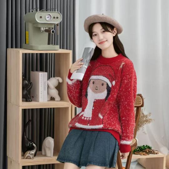 Damen-Weihnachtspullover mit Tannenbaum-Motiv