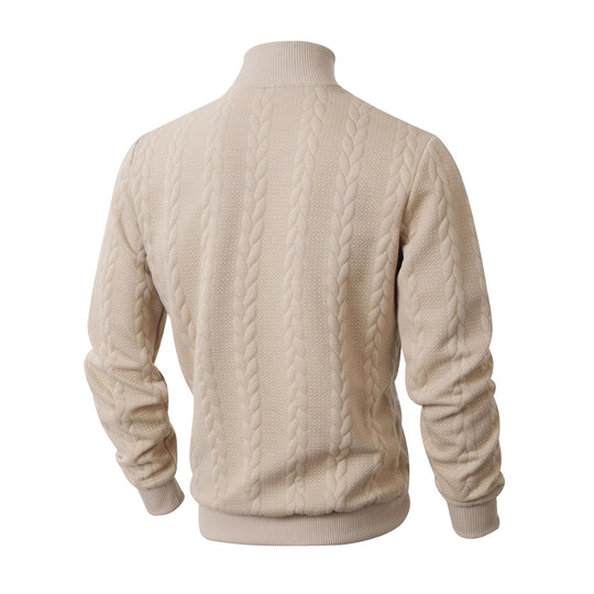 Herren-Strickpullover mit Stehkragen, atmungsaktiv