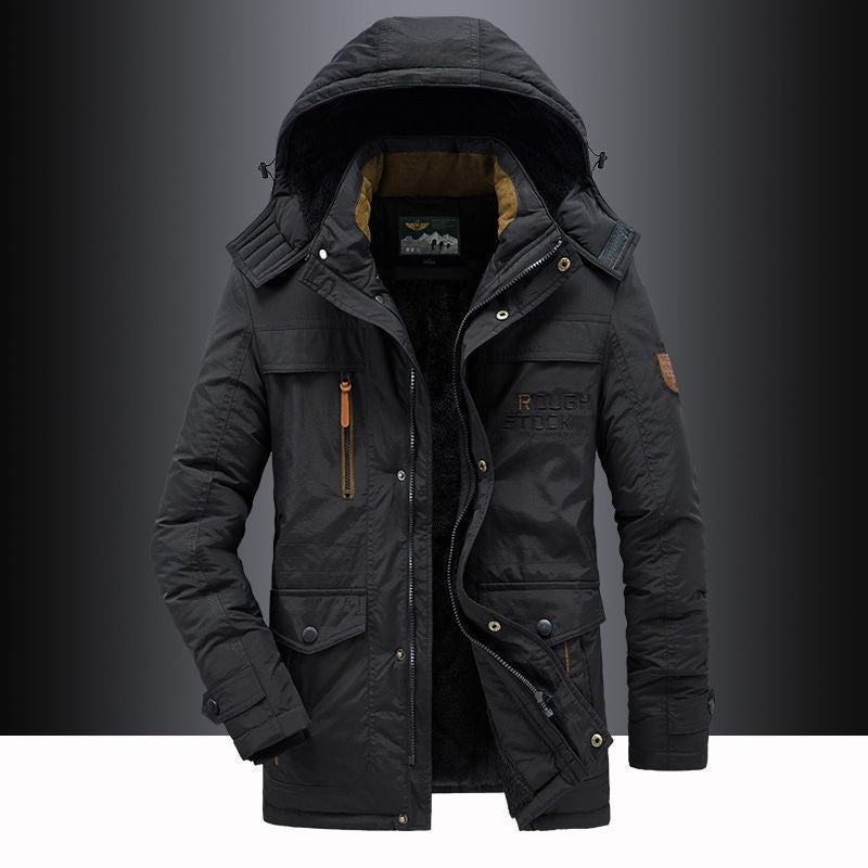 Gefütterte Herren-Jacke im Vintage-Stil, wasserabweisend