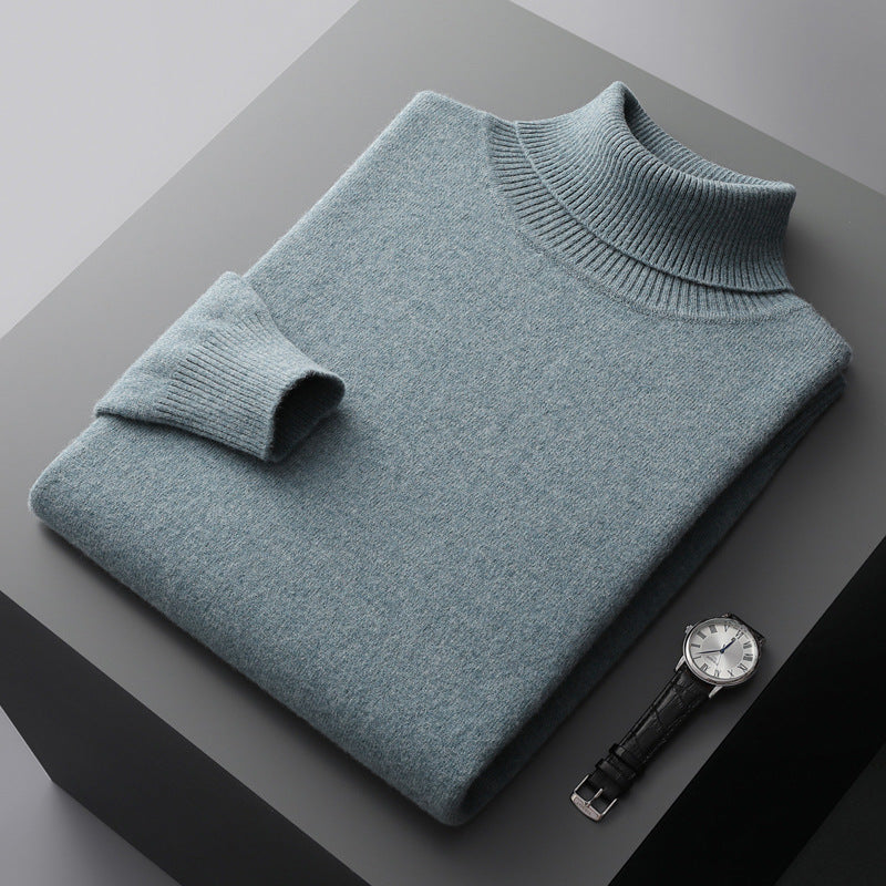 Herren-Rollkragenpullover aus 100% Wolle, große Größen