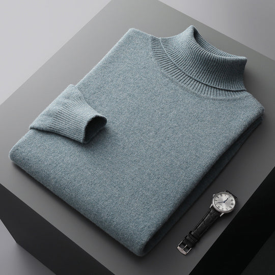 Herren-Rollkragenpullover aus 100% Wolle, große Größen