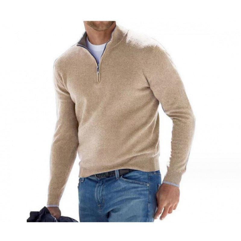 Herren-Langarm-Kaschmirpullover, schlichtes Design