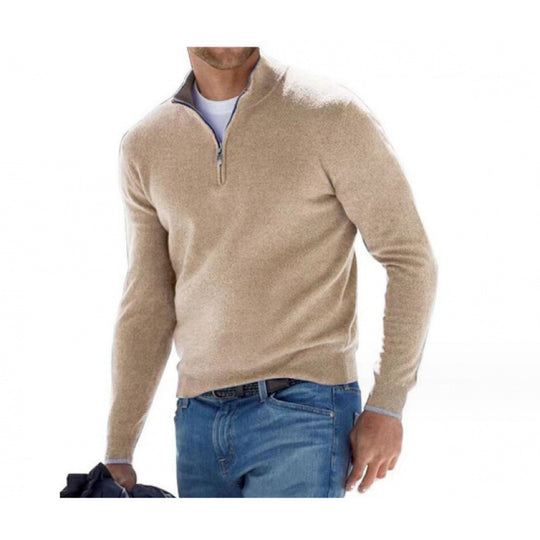 Herren-Langarm-Kaschmirpullover, schlichtes Design