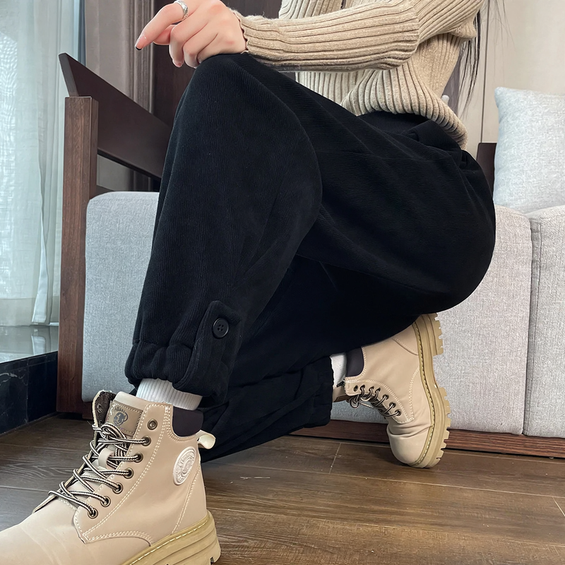 Damen-Freizeithose aus Cord mit Bündchen