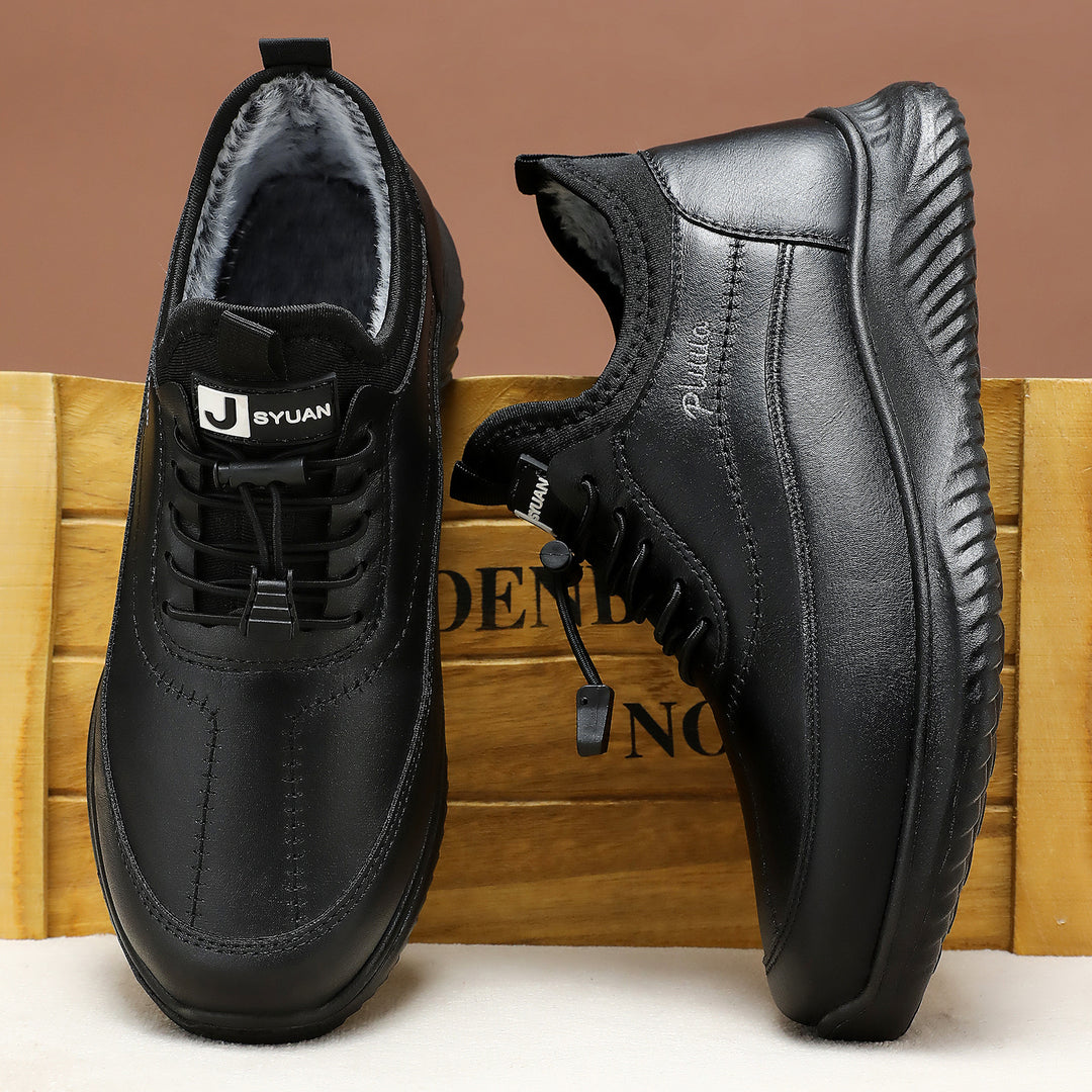 Gefütterte Herren-Winterstiefel mit Plateausohle