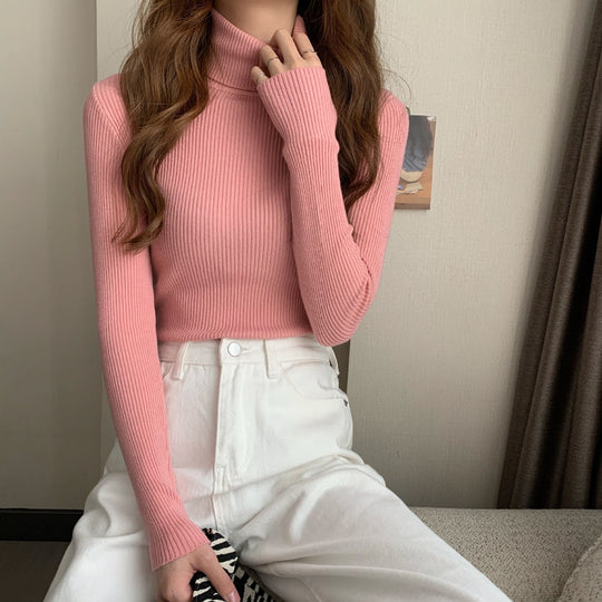 Klassischer Damen-Strickpullover mit Rollkragen