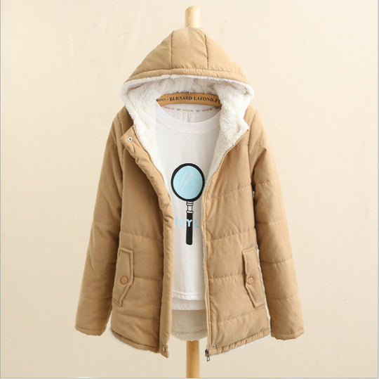 Gefütterte Damen-Kapuzenjacke im College-Stil