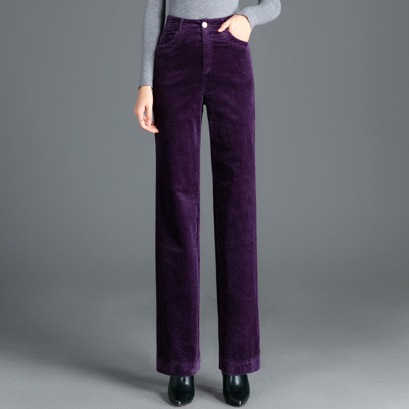 Gerade geschnittene Cordhose mit hohem Bund