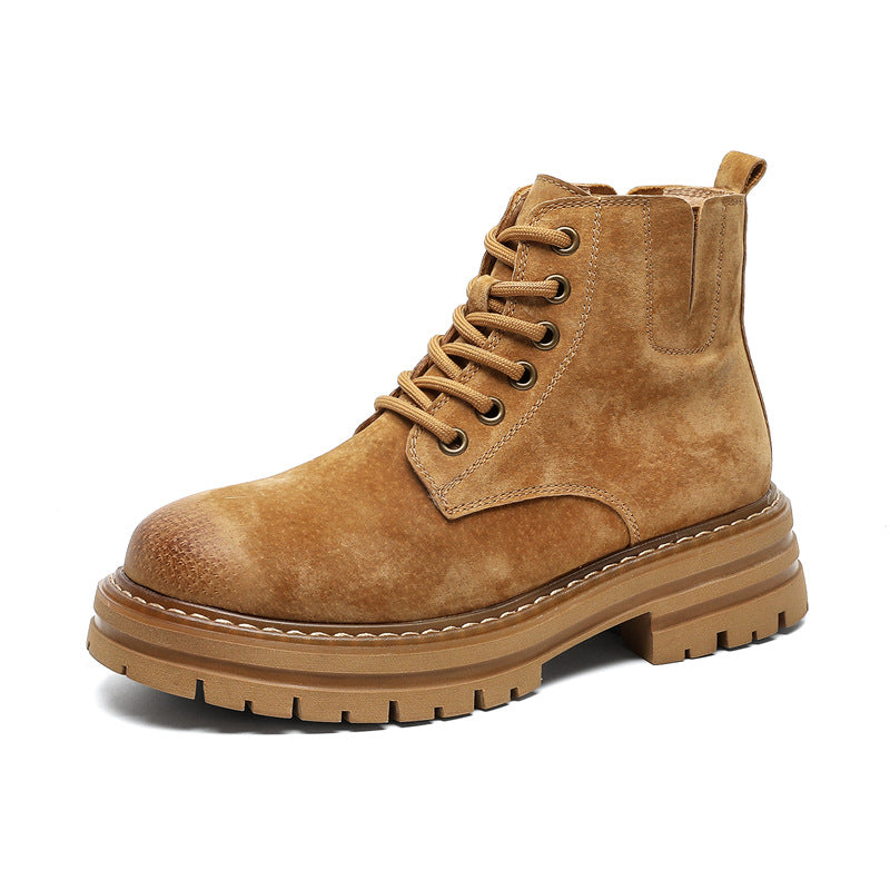 Herren-Chelsea-Boots, mittelhoher Schaft, Schweinsleder