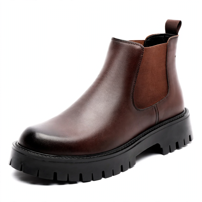 Warme Herren-Chelsea-Boots aus Leder