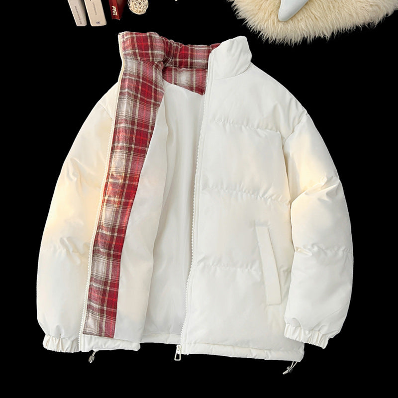 Herren-Stehkragen-Pufferjacke, gefüttert, Winter