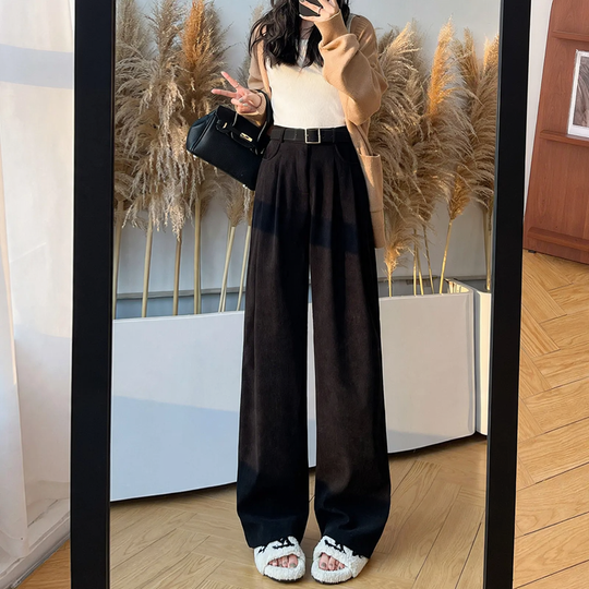 Elegante Cord-Hose für Damen, weit geschnitten