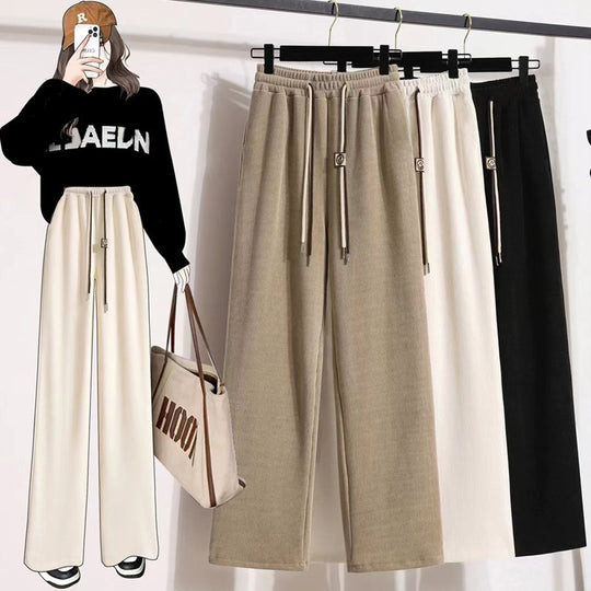 Fein-Cord-Weithose für Damen, hoher Bund