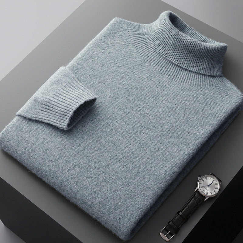 Herren-Rollkragenpullover aus 100% Wolle, nahtlos