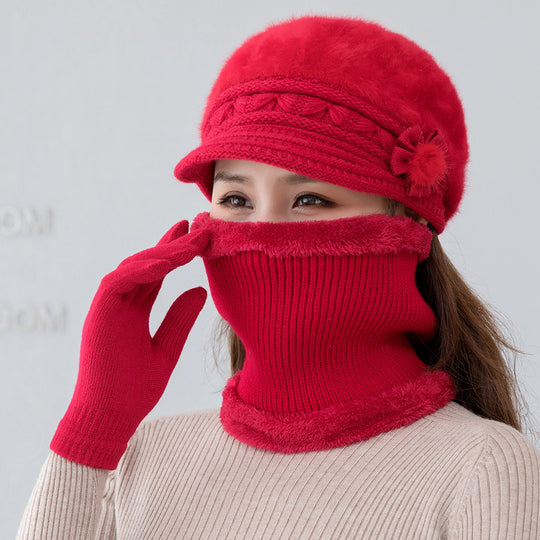 Strickmütze und Schal Set, warm