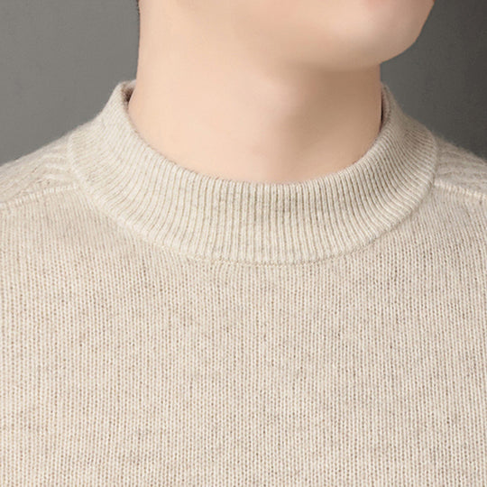 Herren-Yakwollpullover, Stehkragen, warm und gestrickt