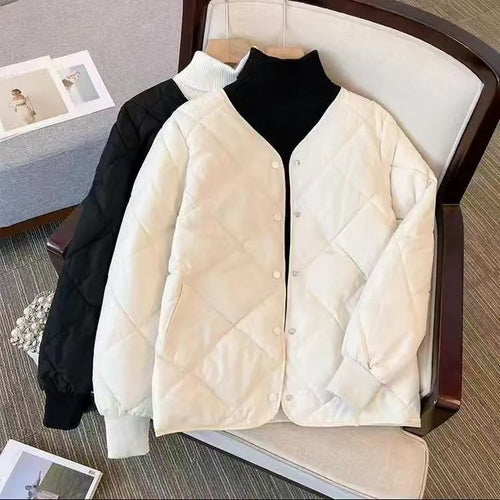 Leichte Damen-Steppjacke mit Rautenmuster