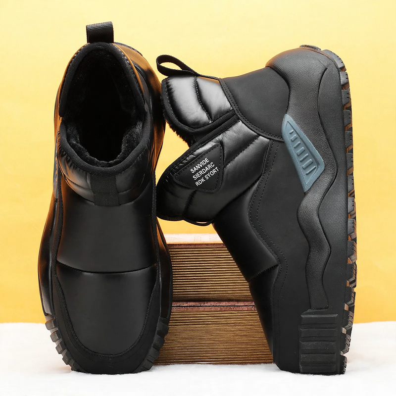 Gefütterte Herren-Winterstiefel, rutschfest, zum Hineinschlüpfen