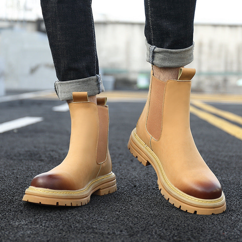 Herren Chelsea-Stiefel, gefüttert, rutschfest, Kunstleder