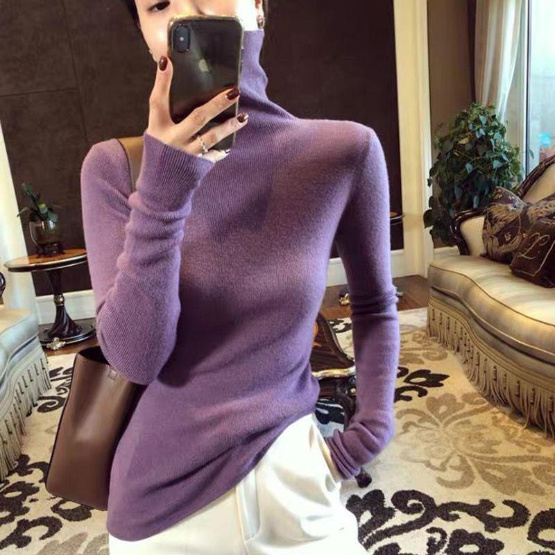 Körpernaher Rollkragen-Pullover, verschiedene Farben
