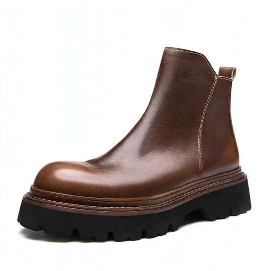 Herren Chelsea-Stiefel aus Rindsleder, mit Reißverschluss