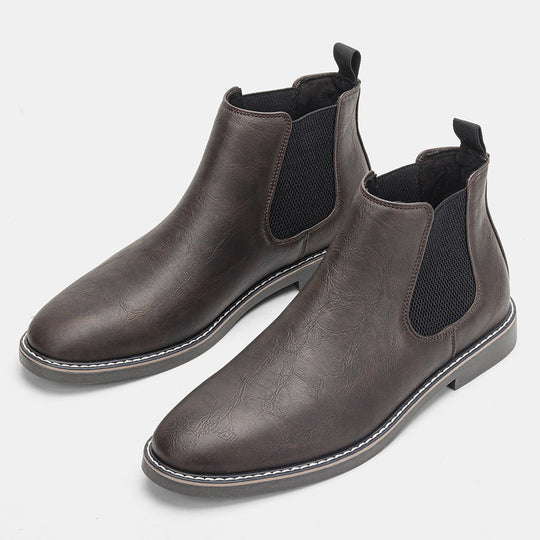 Herren Chelsea-Stiefel, PU-Leder, rutschfest, niedriger Absatz