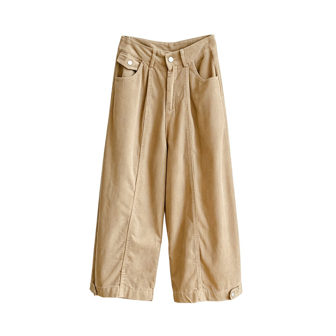 Damen-Cordhose, 7/8-Länge, weites Bein