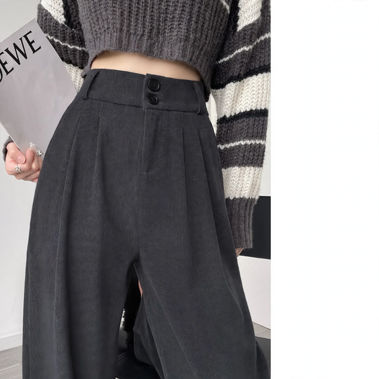Gefütterte Cordhose mit hohem Bund