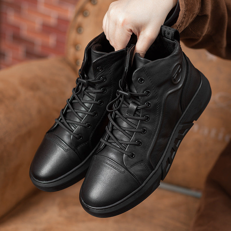 Herren-Lederstiefeletten, gefütterte Winter-Boots