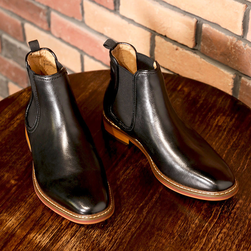 Herren-Chelsea-Stiefel, Echtleder, Business-Casual