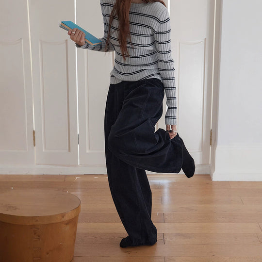 Retro-Cordhose, locker geschnitten, Damen