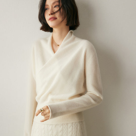 Damen-Strickpullover mit V-Ausschnitt